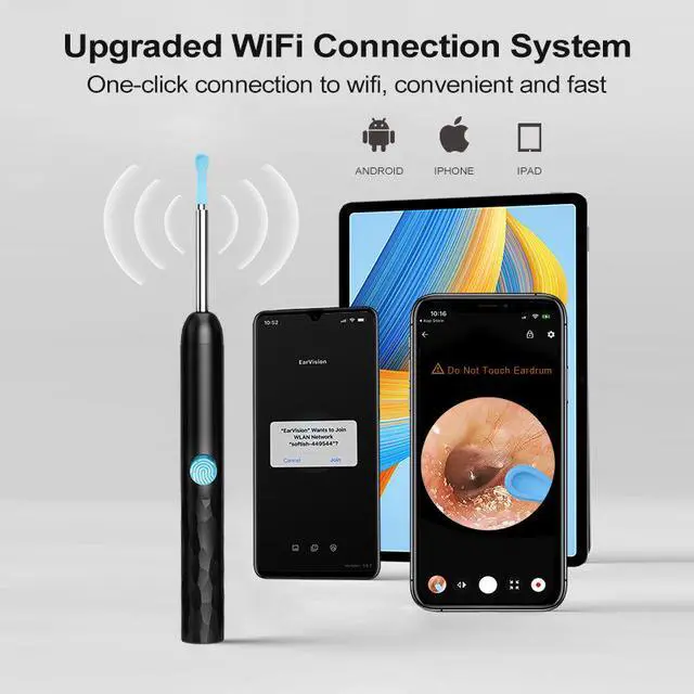 Alt view image 5 of 7 - Wireless WiFi Visual Ear Cleaner HD Smart Earwax Removal Kit with Rechargeable Illuminated Ear Pick, Complete Set for Safe & Precise Cleaning
