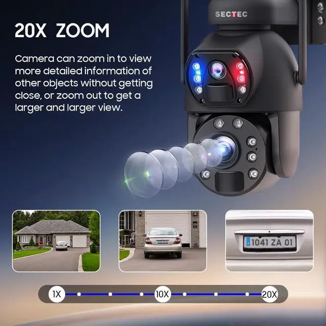 Alt view image 4 of 7 - 20X Optical Zoom Solar CCTV Energy-Efficient, Infrared Night Vision, HD Recording, Outdoor Solar Security Camera for Remote or Low-Light Environments