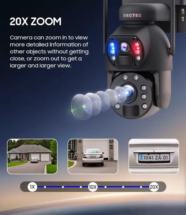 Alt view image 6 of 7 - 20X Optical Zoom Solar CCTV Energy-Efficient, Infrared Night Vision, HD Recording, Outdoor Solar Security Camera for Remote or Low-Light Environments