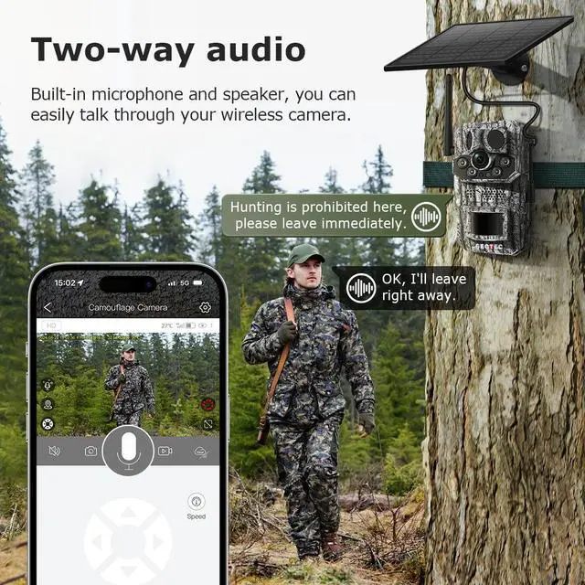 Alt view image 4 of 7 - Smart GPS Hunting Camera with Temperature Detection 4G/WiFi Trail Camera, 4K HD Night Vision, Motion-Activated Wildlife Scouting Camera for Outdoor Hunting & Animal Observation