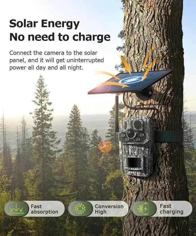 Alt view image 5 of 7 - Smart GPS Hunting Camera with Temperature Detection 4G/WiFi Trail Camera, 4K HD Night Vision, Motion-Activated Wildlife Scouting Camera for Outdoor Hunting & Animal Observation