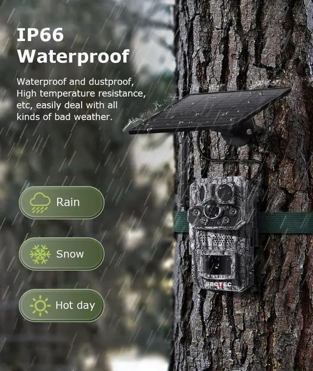 Alt view image 6 of 7 - Smart GPS Hunting Camera with Temperature Detection 4G/WiFi Trail Camera, 4K HD Night Vision, Motion-Activated Wildlife Scouting Camera for Outdoor Hunting & Animal Observation