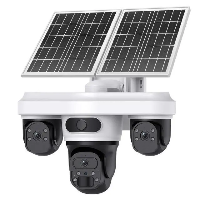 Alt view image 7 of 7 - 9MP Full-Color AI Security Camera with AOV Triple-Lens, Low-Power Outdoor Remote Monitoring, 24/7 Recording