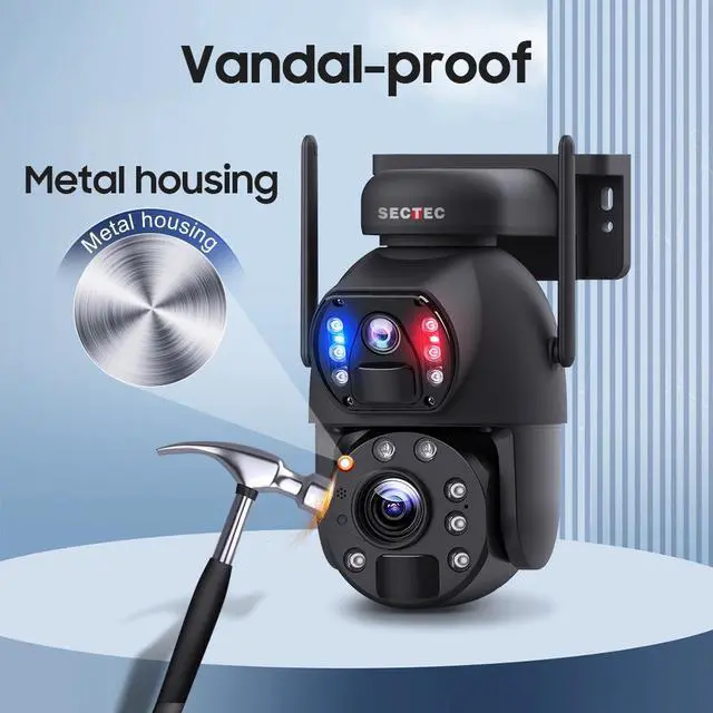 Alt view image 3 of 7 - Solar-Powered 6MP Dual-Lens PTZ Security Camera 20X Optical Zoom, Remote Monitoring, Weatherproof Outdoor Surveillance