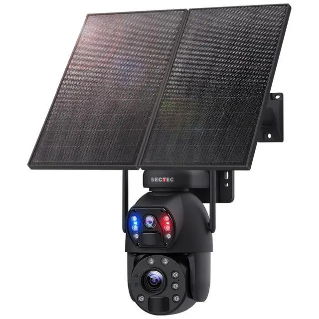 Alt view image 7 of 7 - Solar-Powered 6MP Dual-Lens PTZ Security Camera 20X Optical Zoom, Remote Monitoring, Weatherproof Outdoor Surveillance