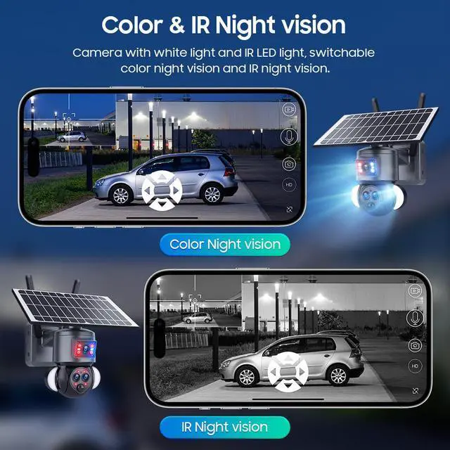 Alt view image 4 of 7 - 15X Zoom Solar Security Camera, 3-Lens Outdoor PTZ, 4G/WiFi Wireless, IR Night Vision, Motion Tracking, PIR Alert, IP66 Weatherproof
