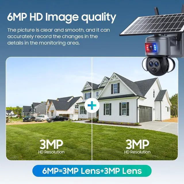 Alt view image 3 of 7 - 15X Zoom Solar Security Camera, 3-Lens Outdoor PTZ, 4G/WiFi Wireless, IR Night Vision, Motion Tracking, PIR Alert, IP66 Weatherproof