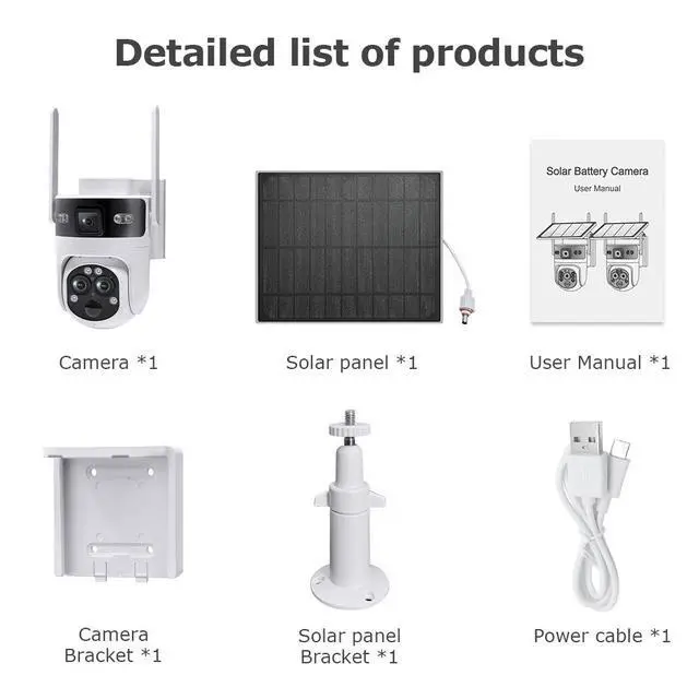 Alt view image 7 of 7 - 15X Zoom Solar Security Camera, 6MP Wireless Outdoor PTZ, 355° Pan 90° Tilt, Color Night Vision, PIR Human Detection, 4G/WiFi Dual Connectivity, IP66 Weatherproof