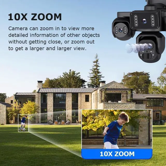 Alt view image 2 of 7 - AOV Solar Security Camera 4G Wireless PTZ with 4-Screen View, Full-Color Night Vision & PIR Motion Detection
