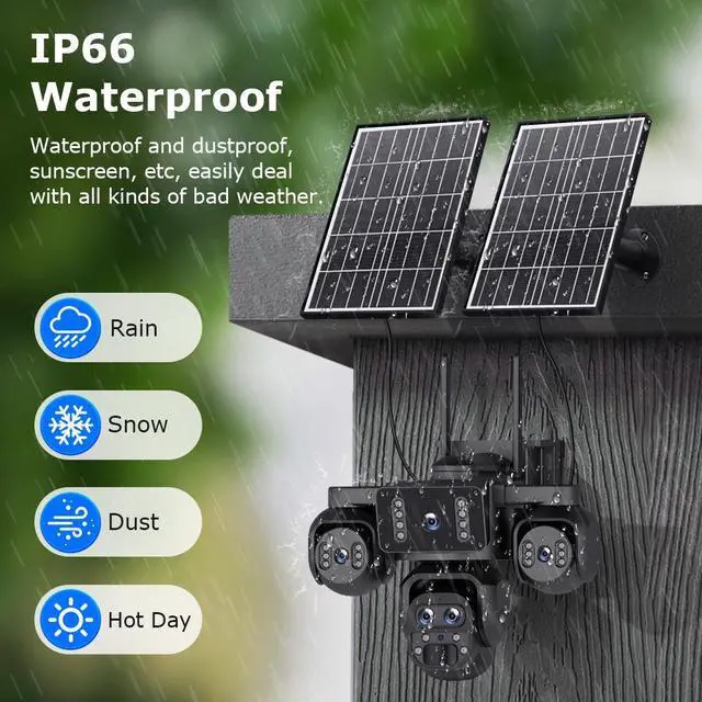 Alt view image 4 of 7 - AOV Solar Security Camera 4G Wireless PTZ with 4-Screen View, Full-Color Night Vision & PIR Motion Detection