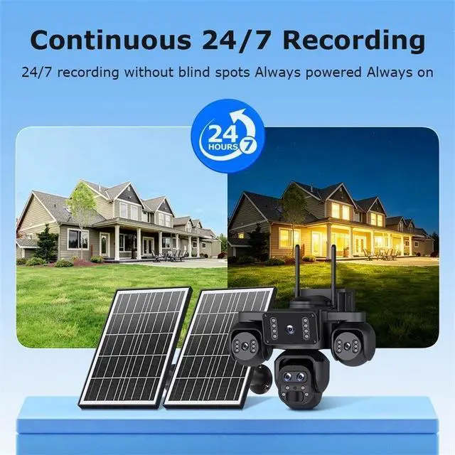 Alt view image 6 of 7 - AOV Solar Security Camera 4G Wireless PTZ with 4-Screen View, Full-Color Night Vision & PIR Motion Detection