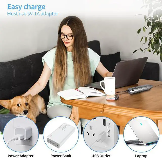 Alt view image 7 of 7 - Pet Electric Nail Grinder & Clipper Set Rechargeable, LED Light, Low Noise, for Dogs and Cats, Safe & Gentle Nail Care
