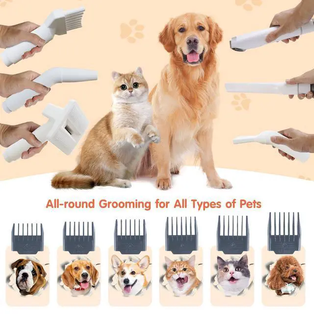 Alt view image 3 of 7 - Pet Grooming Vacuum & Blow Dryer Integrated Suction, Trimmer & Hair Dryer for Dogs & Cats, Low Noise, Dust Cup