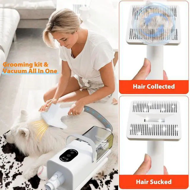 Alt view image 2 of 7 - Pet Grooming Vacuum & Blow Dryer Integrated Suction, Trimmer & Hair Dryer for Dogs & Cats, Low Noise, Dust Cup