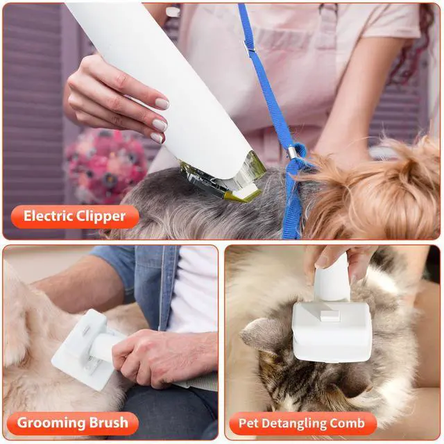 Alt view image 6 of 7 - Pet Grooming Vacuum & Blow Dryer Integrated Suction, Trimmer & Hair Dryer for Dogs & Cats, Low Noise, Dust Cup