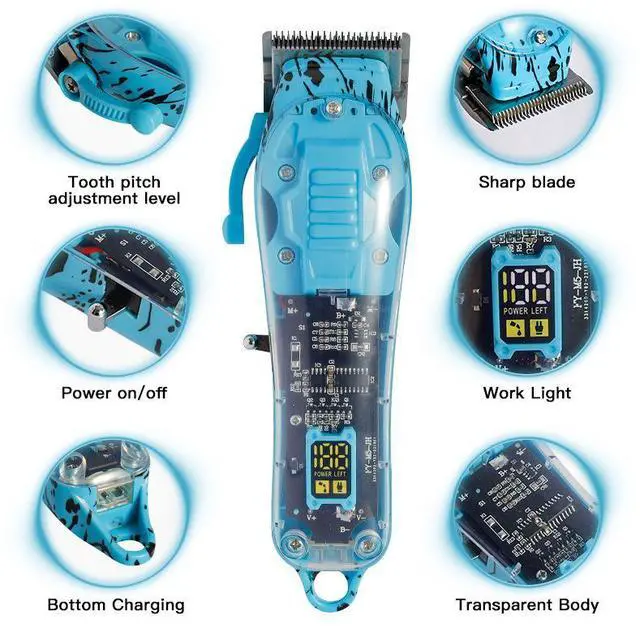 Alt view image 2 of 4 - Professional Barber Hair Clipper / Electric Trimmer Salon-Grade Hair Cutting Kit, Rechargeable, Low Noise, for Home/Barbershop Use