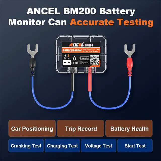 Alt view image 2 of 7 - 12V Bluetooth Car Battery Monitor & Tester Automotive Battery Health Analyzer with Cranking & Charging System Test for Car/RV/Motorcycle/Boat