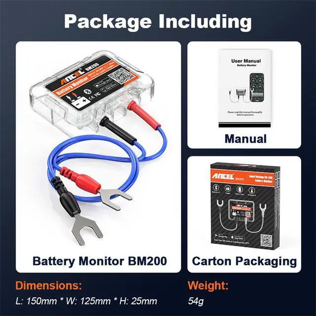 Alt view image 5 of 7 - 12V Bluetooth Car Battery Monitor & Tester Automotive Battery Health Analyzer with Cranking & Charging System Test for Car/RV/Motorcycle/Boat