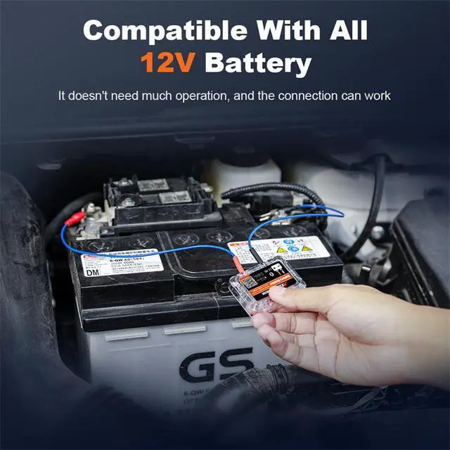 Alt view image 3 of 7 - 12V Bluetooth Car Battery Monitor & Tester Automotive Battery Health Analyzer with Cranking & Charging System Test for Car/RV/Motorcycle/Boat