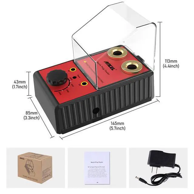 Alt view image 4 of 7 - Dual-Hole Spark Plug Tester Ignition System High-Voltage Diagnostic Tool with Engine Simulation, Adjustable Frequency & Protective Cover