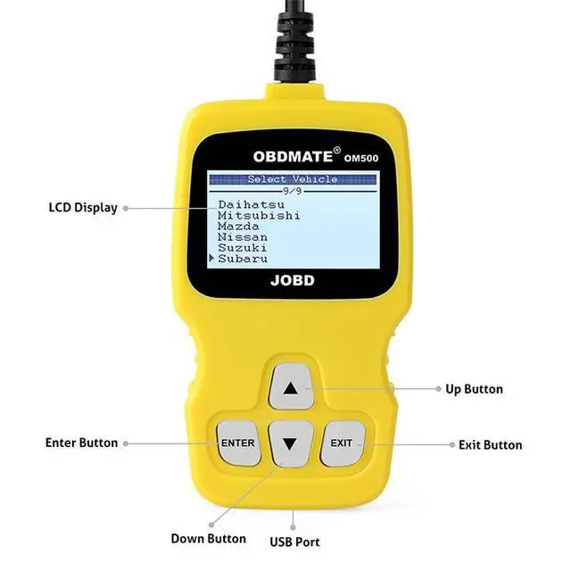 Alt view image 3 of 7 - Automotive Fault Code Reader Universal OBD2 Diagnostic Tool for Honda/Toyota/Nissan & More, Clear Check Engine Light, Backlit LCD Display