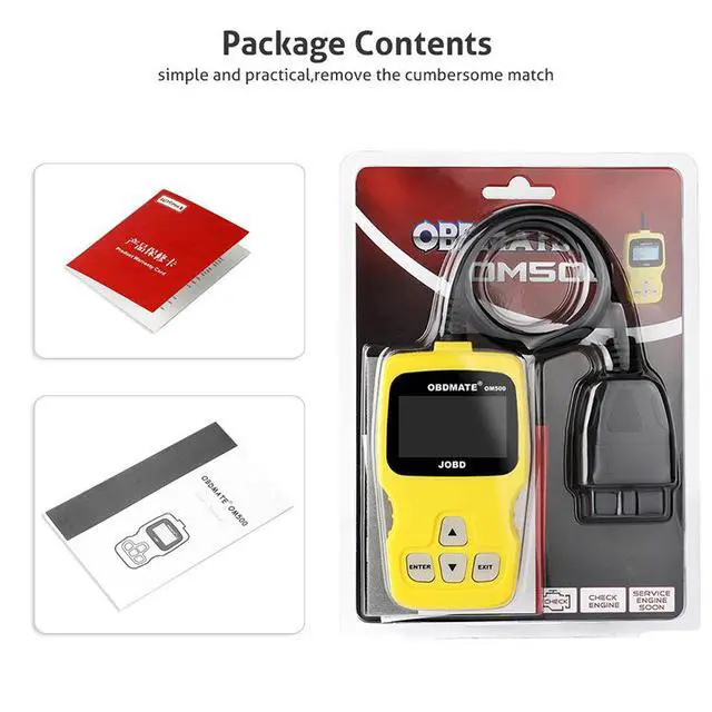Alt view image 7 of 7 - Automotive Fault Code Reader Universal OBD2 Diagnostic Tool for Honda/Toyota/Nissan & More, Clear Check Engine Light, Backlit LCD Display