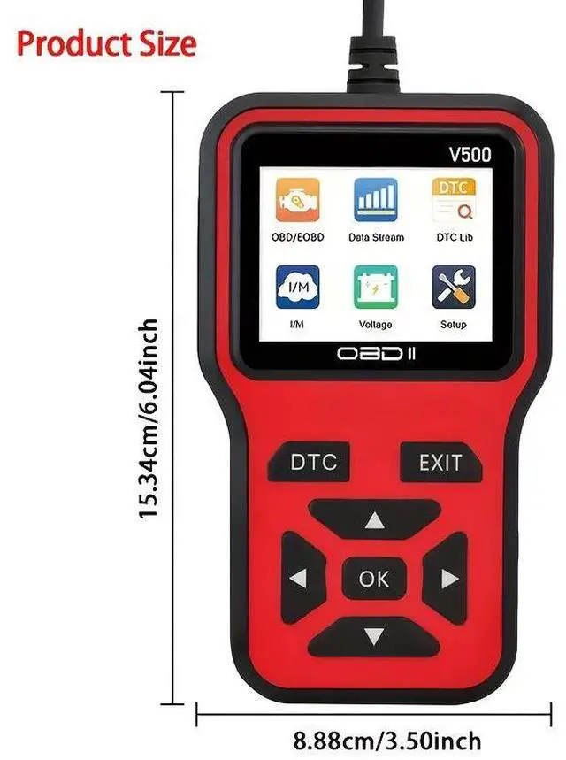 Alt view image 6 of 6 - V500 Automotive Diagnostic Tool OBD2 Engine Code Reader with Multi-Language