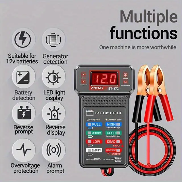 Alt view image 4 of 5 - BT172 Car Battery Tester One-Key Life & Capacity Diagnosis, Smart Battery Analyzer