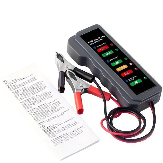 Alt view image 2 of 7 - Portable 12V Car Battery Tester with Digital Display Automotive Battery Health Analyzer for Cranking, Charging System & Fault Diagnosis