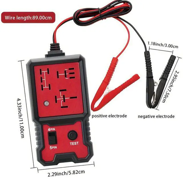 Alt view image 2 of 6 - 12V Relay Tester for 4 & 5 Pin Auto Relays Compact Diagnostic Tool with Battery Clips, Easy-to-Use Car Relay Analyzer for Electrical System Testing