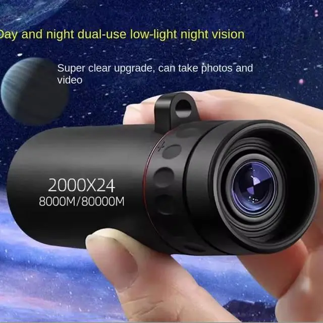 Alt view image 4 of 6 - 2000X24 Outdoor Monocular Telescope HD High-Power Mini Portable 2-in-1 for Phone & Eyes, Compact Pocket Handheld for Travel Birdwatching Adventure