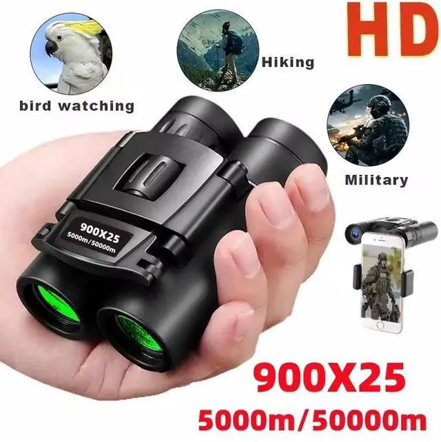 Main image of 900x25 High-Power HD Binoculars Portable Outdoor Travel Concert Low-Light Night Vision with Phone Adapter for Photo/Video Recording
