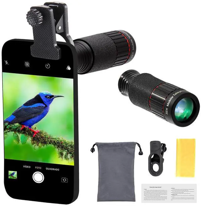 Main image of 32x Telephoto Phone Telescope Zoom Lens HD Concert Viewing & Shooting Gear, Portable High-Power with Phone Adapter for Outdoor Birdwatching Travel