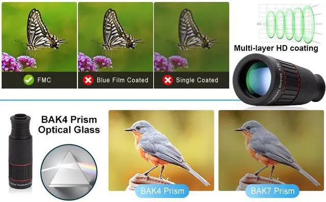Alt view image 7 of 7 - 32x Telephoto Phone Telescope Zoom Lens HD Concert Viewing & Shooting Gear, Portable High-Power with Phone Adapter for Outdoor Birdwatching Travel