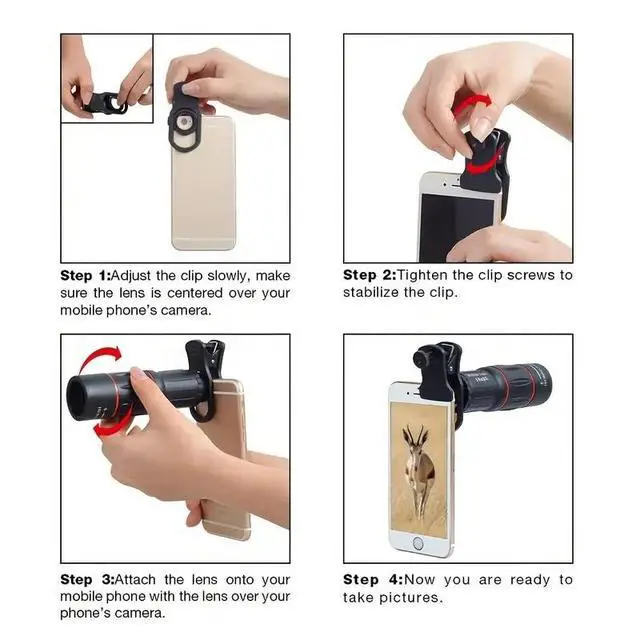 Alt view image 5 of 6 - 64x High-Power Phone Telephoto Lens HD Concert Camera Telescope, Portable External Lens for Mobile Photography, Zoom in for Stage Close-ups