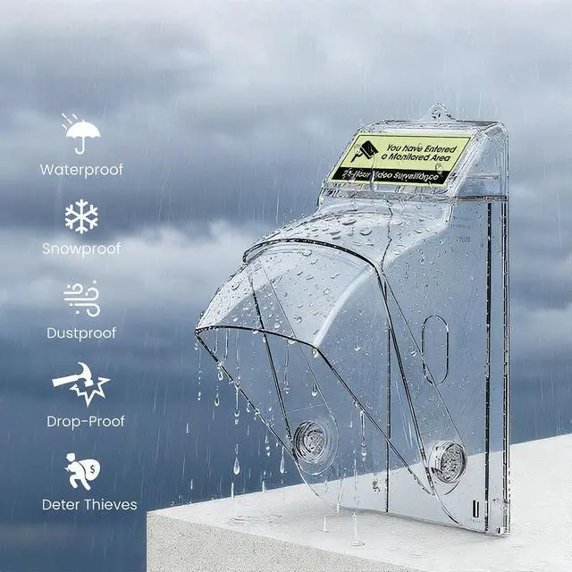 Alt view image 2 of 7 - Wireless Smart Doorbell Waterproof Cover Transparent Splash-Proof Outdoor Protective Case for CACAZI Self-Powered Doorbell Button