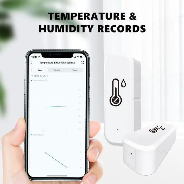 Alt view image 6 of 7 - WiFi Wireless Temperature Humidity Sensor Smart Indoor Thermometer Hygrometer Detector for Home, APP Remote Monitoring