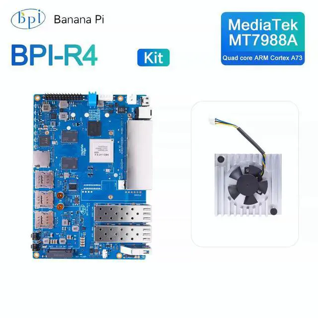 Main image of Banana Pi BPI-R4 Router Development Board Board + Cooling Fan Kit, BPI-R4-4G RAM Standard Edition