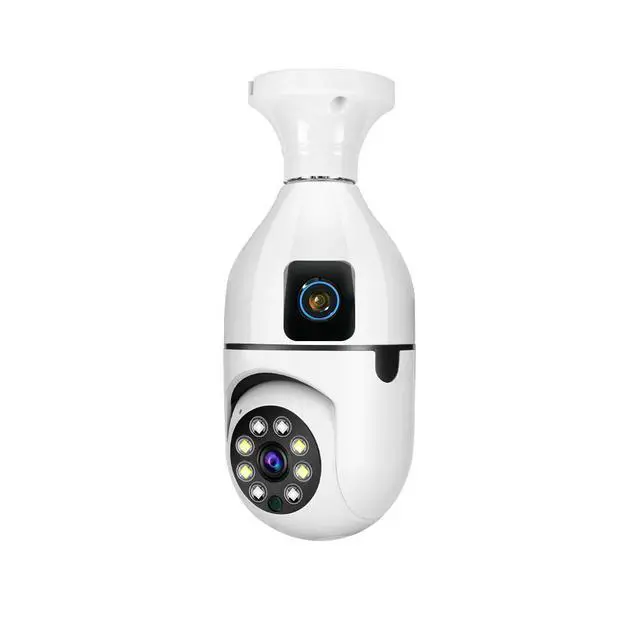 Alt view image 2 of 6 - Light Bulb Security Camera V380 Dual-Lens Full-Color WiFi Wireless HD Panoramic Dual-Lens Home Surveillance