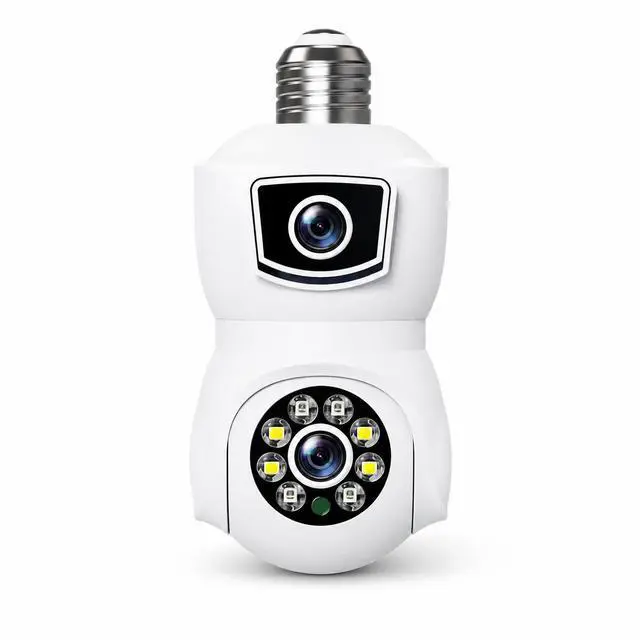 Alt view image 6 of 6 - Light Bulb Security Camera V380 Dual-Lens Full-Color WiFi Wireless HD Panoramic Dual-Lens Home Surveillance