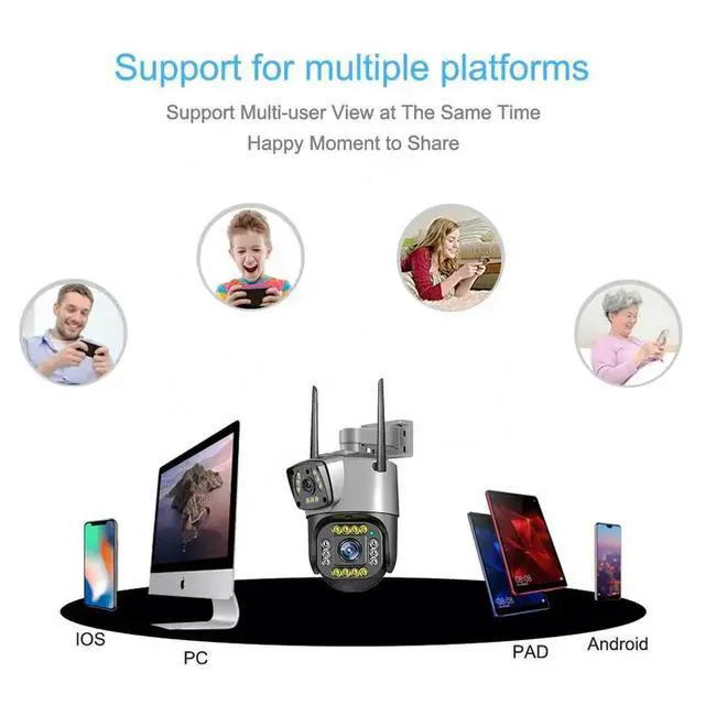 Alt view image 7 of 7 - V380 Dual-Lens PTZ & Bullet Security Camera 4G Voice Intercom, Smart Motion Detection, Indoor/Outdoor, IP66 Waterproof, Full-Color Night Vision
