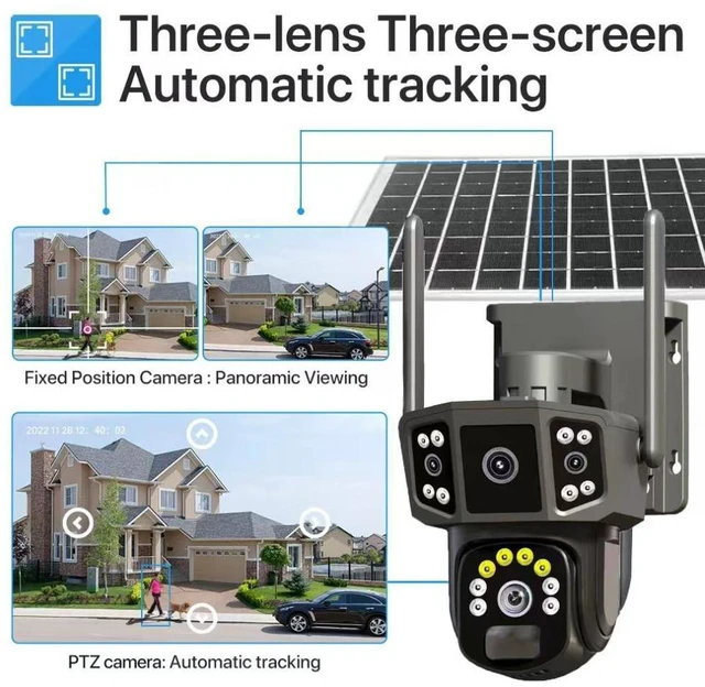 Alt view image 3 of 4 - V380 Pro Solar-Powered Low-Power Security Camera 6MP WiFi HD Night Vision, Outdoor Waterproof, AI Motion Detection, Two-Way Audio