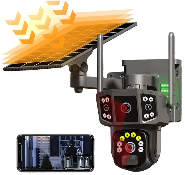 Alt view image 4 of 4 - V380 Pro Solar-Powered Low-Power Security Camera 6MP WiFi HD Night Vision, Outdoor Waterproof, AI Motion Detection, Two-Way Audio