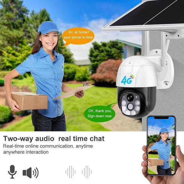 Alt view image 6 of 7 - V380 Solar Security Camera 4G/WiFi Outdoor Wireless, Full-Color Night Vision, Pan/Tilt, Two-Way Audio, IP66, Remote View via App