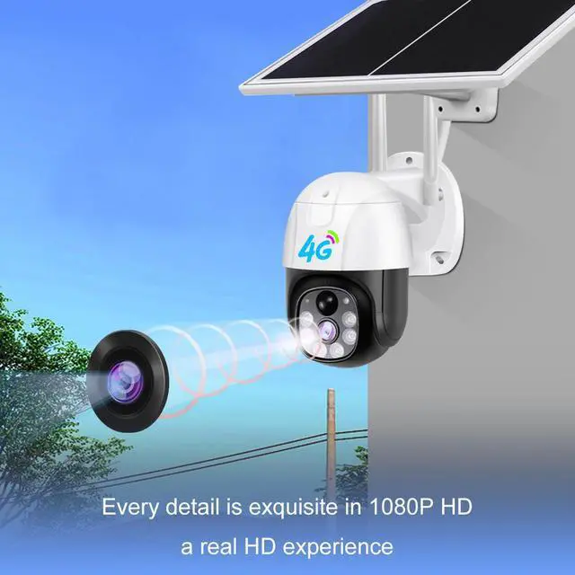 Alt view image 4 of 7 - V380 Solar Security Camera 4G/WiFi Outdoor Wireless, Full-Color Night Vision, Pan/Tilt, Two-Way Audio, IP66, Remote View via App
