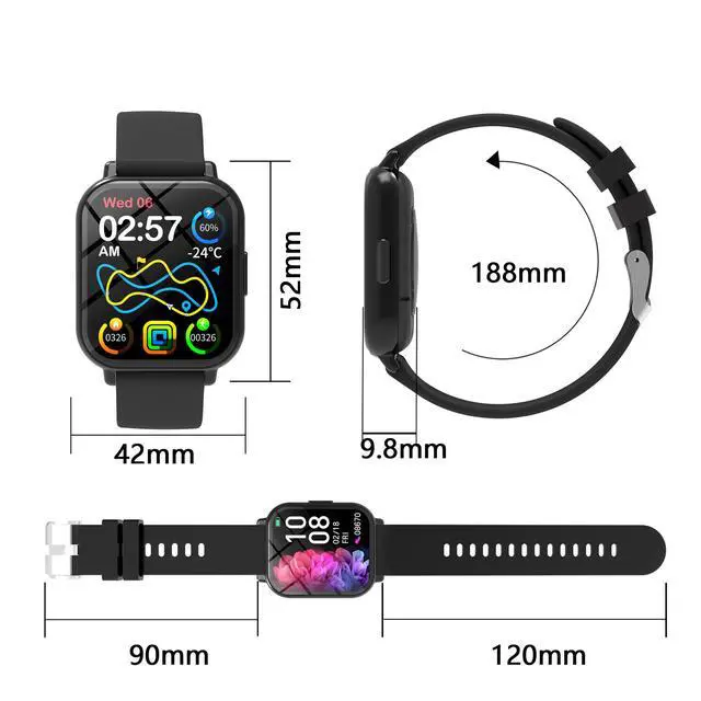 Alt view image 3 of 5 - P6 Smartwatch Music Control, Bluetooth Calling, Heart Rate/BP/Sleep Monitor, Fitness Tracker - white