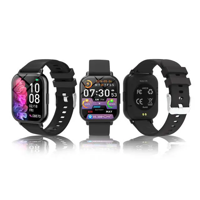 Alt view image 4 of 5 - P6 Smartwatch Music Control, Bluetooth Calling, Heart Rate/BP/Sleep Monitor, Fitness Tracker - white