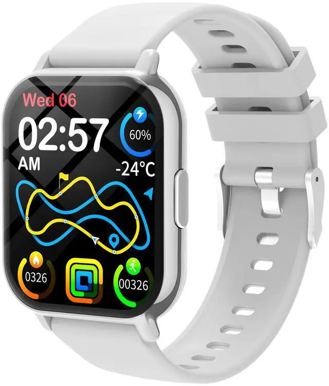 Main image of P6 Smartwatch Music Control, Bluetooth Calling, Heart Rate/BP/Sleep Monitor, Fitness Tracker - white