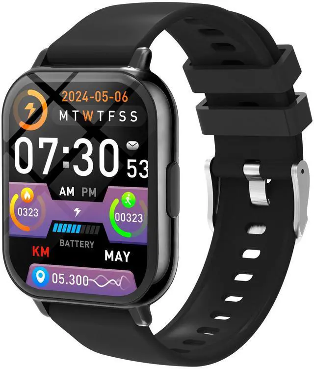Alt view image 2 of 5 - P6 Smartwatch Music Control, Bluetooth Calling, Heart Rate/BP/Sleep Monitor, Fitness Tracker - white