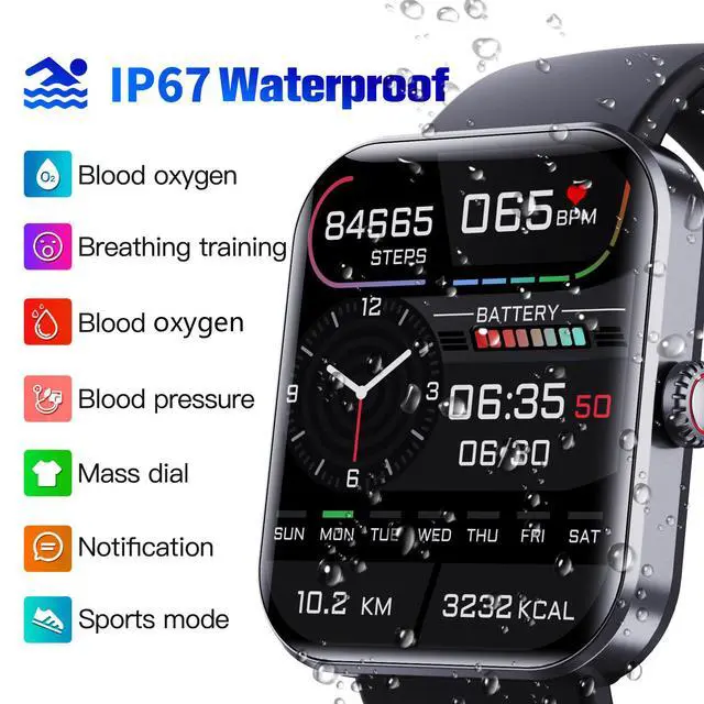 Alt view image 2 of 4 - F57L Smart Watch 1.91" HD IPS Display, Waterproof, Heart Rate / Blood Pressure / Blood Oxygen Monitor